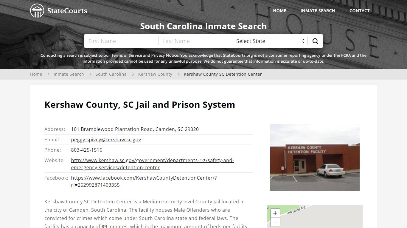 Kershaw County SC Detention Center Inmate Records Search, South ...